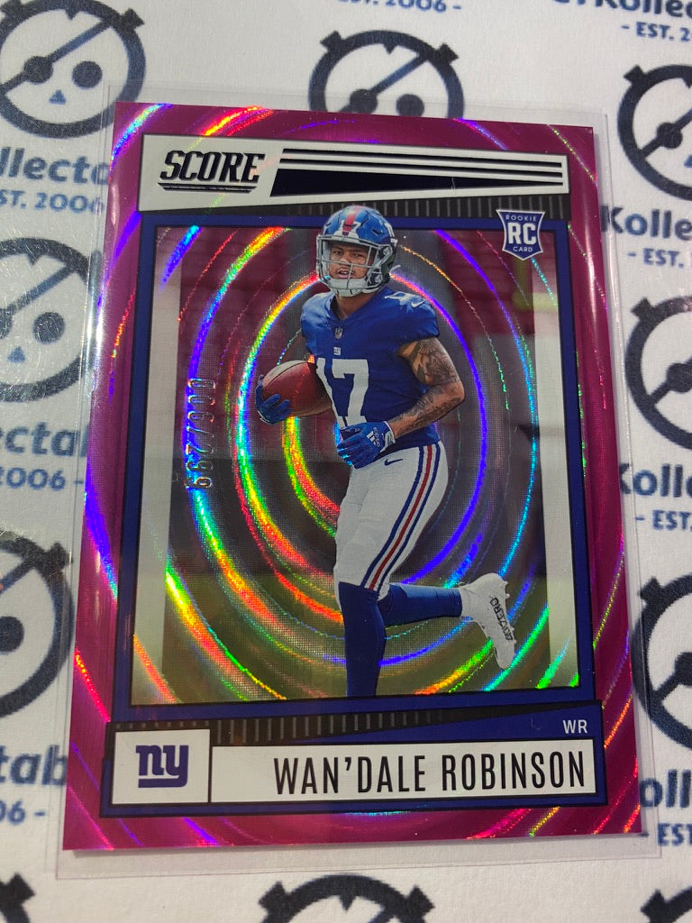 2022 NFL Panini Score Wan'dale Robinson RC Purple Swirl #006/299 #Giants