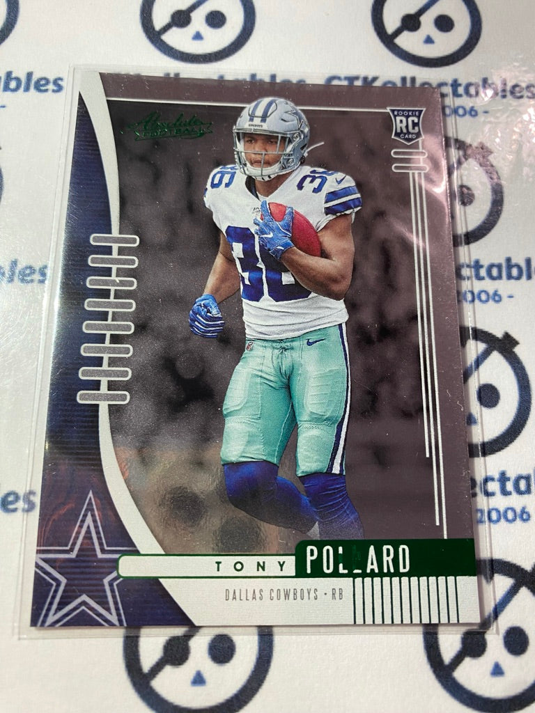 2019 NFL Panini Absolute Tony Pollard Green rookie #139 Cowboys