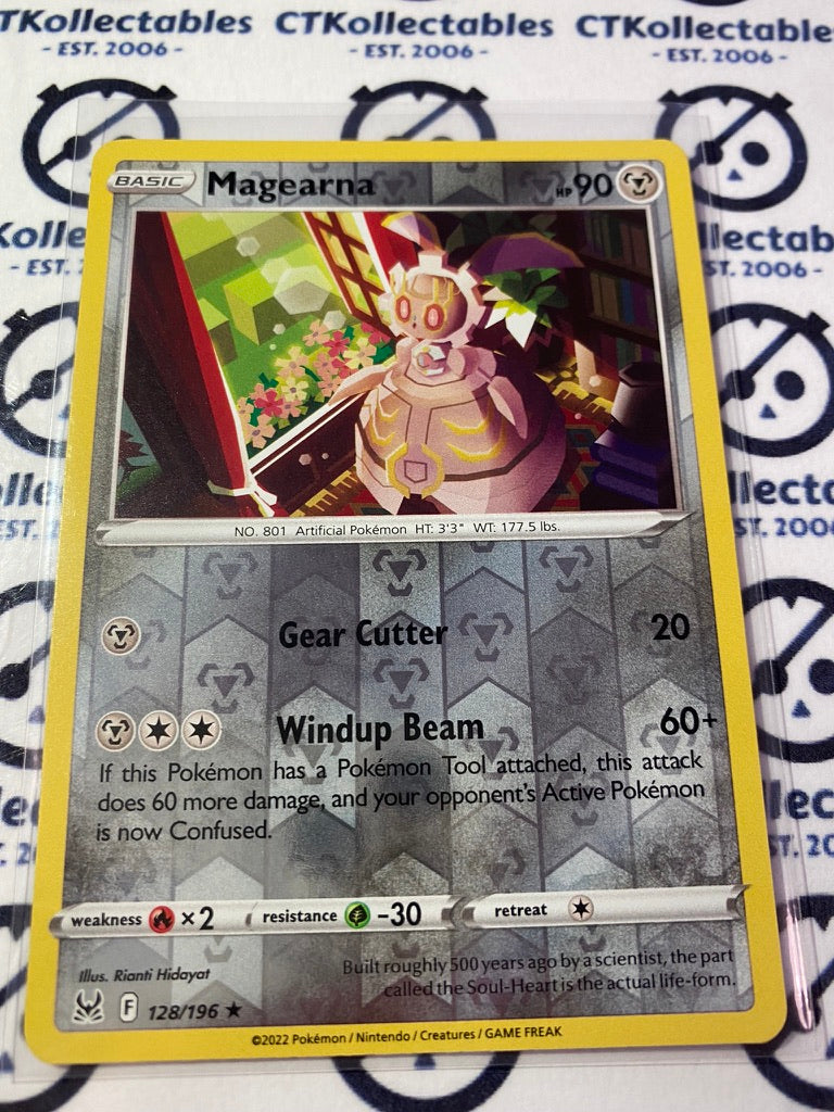 Magearna Reverse Holo Rare #128/196 2022 Sword & Shield Lost Origin Po CTKollectables Magearna Reverse Holo Rare #128/196 2022 Sword & Shield Lost Origin Po CTKollectables