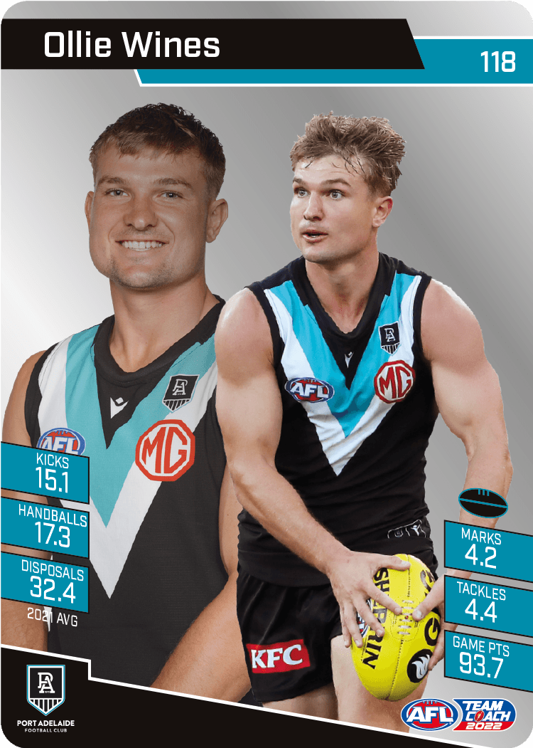 2022 AFL Teamcoach Silver Parallel #118 Ollie Wines