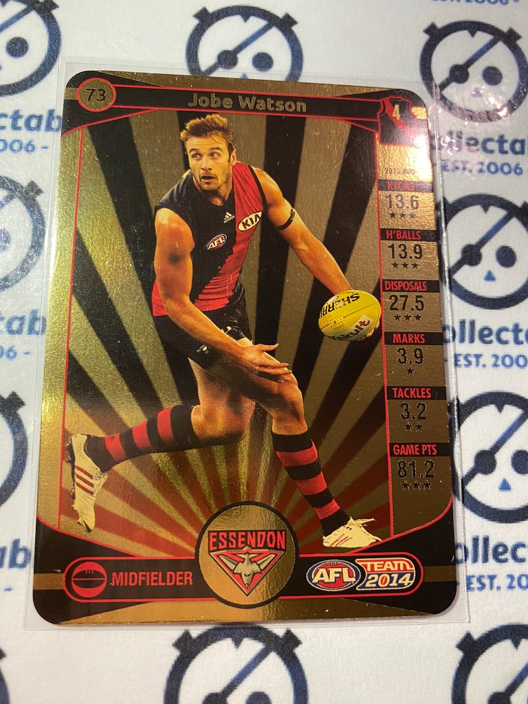 2014 AFL Teamcoach Gold Card #73 Jobe Watson Bombers