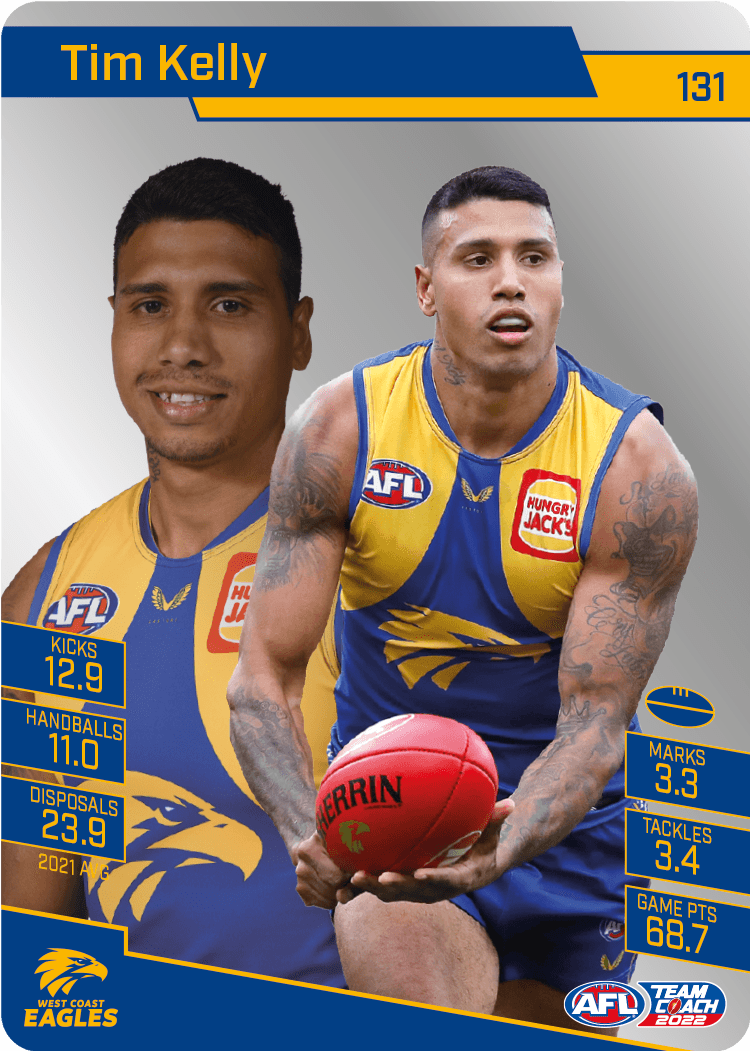 2022 AFL Teamcoach Silver Parallel #131 Tim Kelly