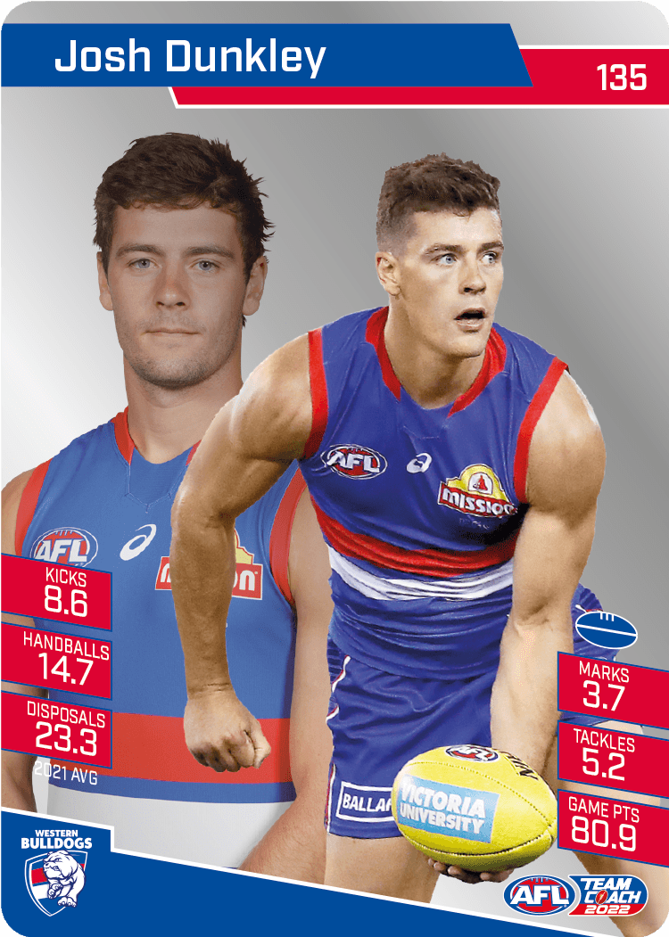 2022 AFL Teamcoach Silver Parallel #135 Josh Dunkley