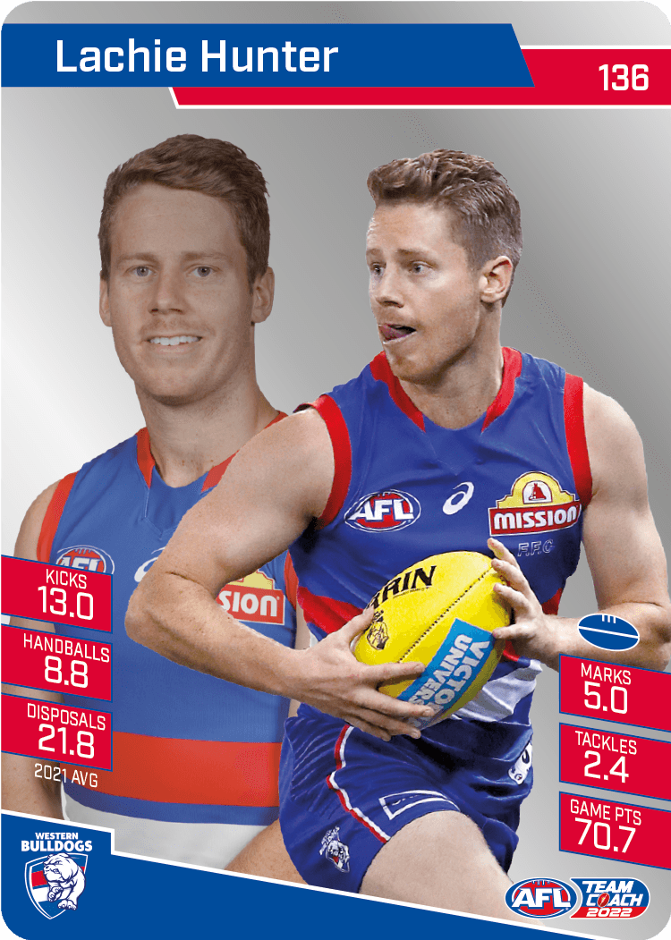 2022 AFL Teamcoach Silver Parallel #136 Lachie Hunter