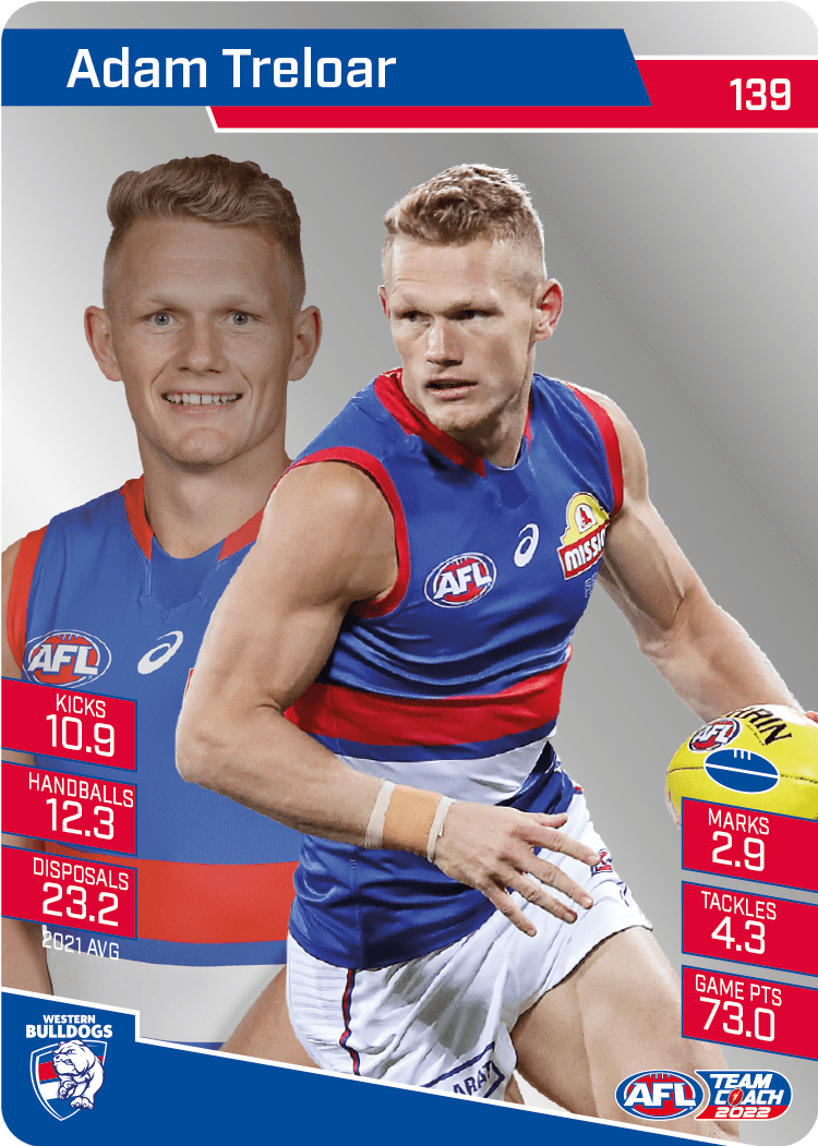 2022 AFL Teamcoach Silver Parallel #139 Adam Treloar