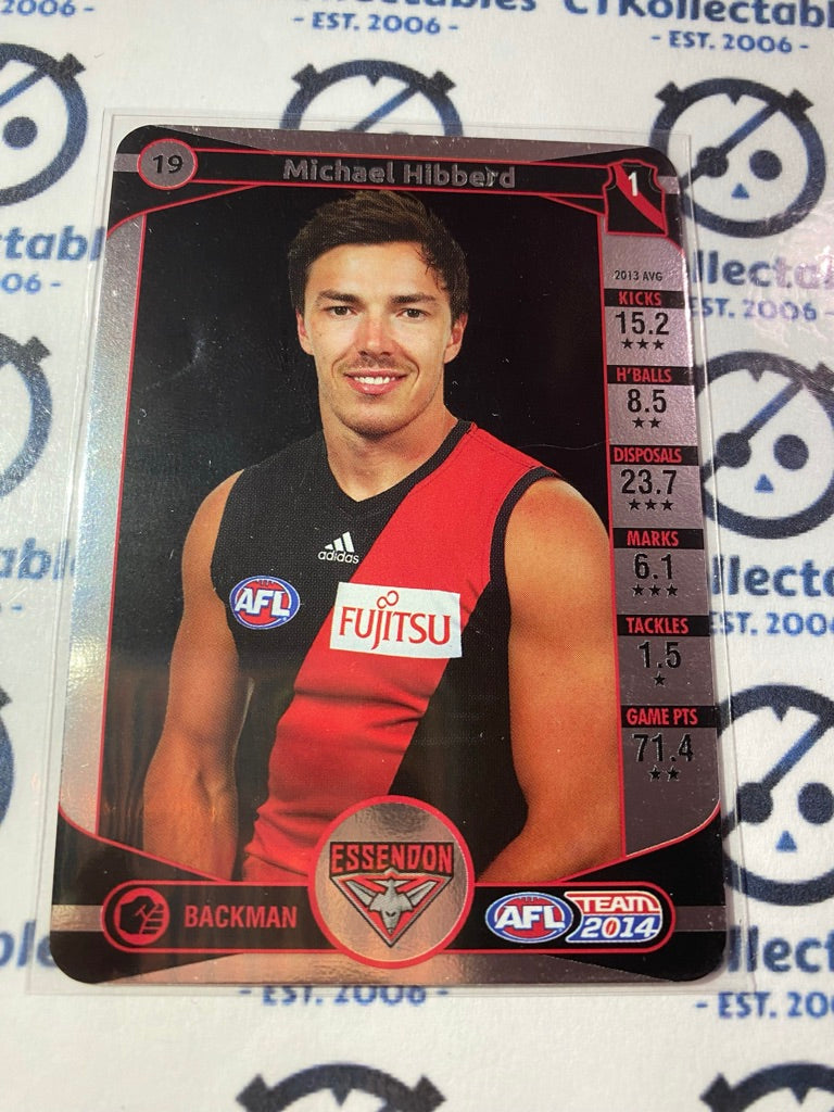 2014 AFL Teamcoach Silver Parallel #19 Michael Hibberd Bombers