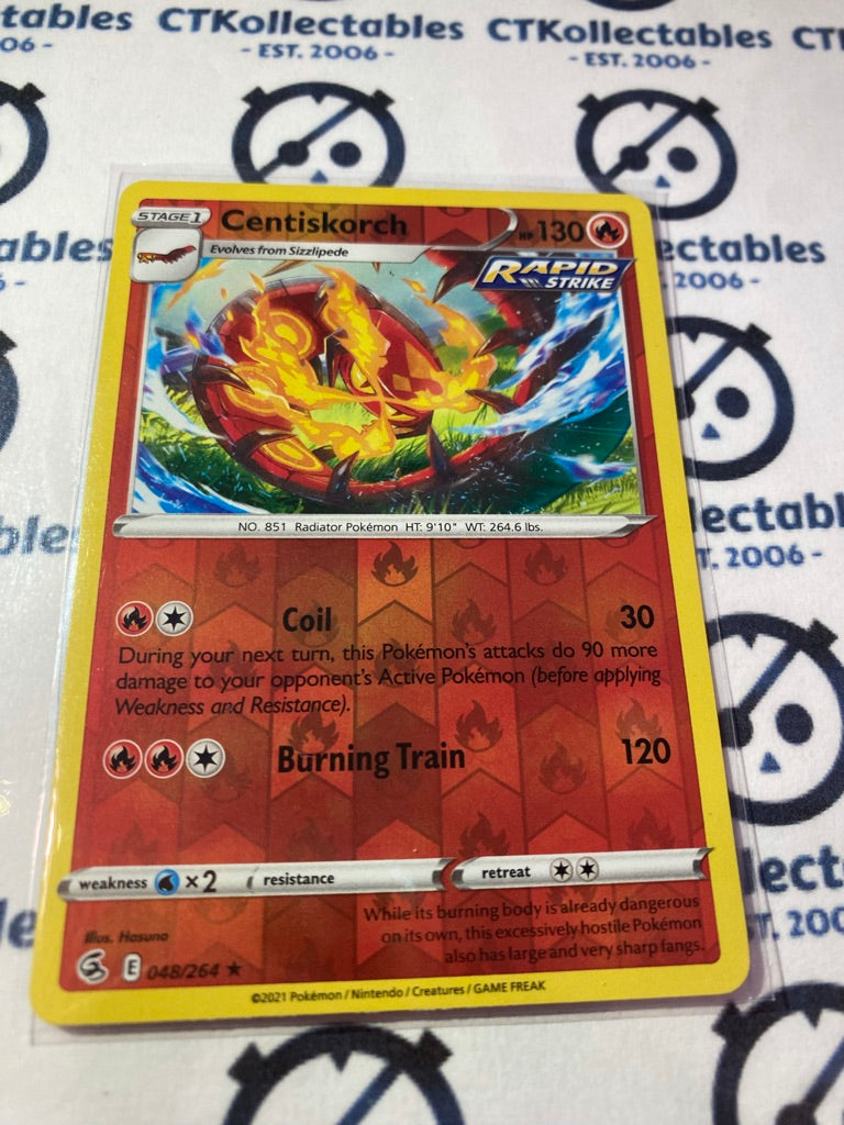 Centiskorch Reverse Holo #048/264 2021 Sword & Shield Fusion Strike Pokemon Card