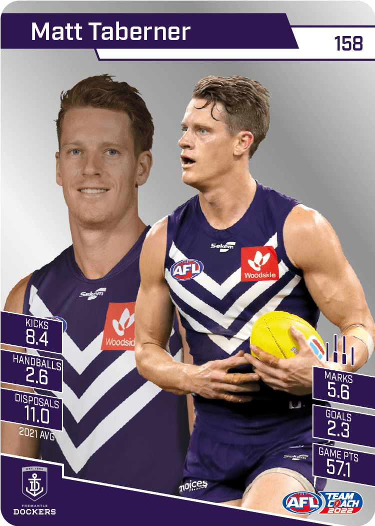 2022 AFL Teamcoach Silver Parallel #158 Matt Taberner