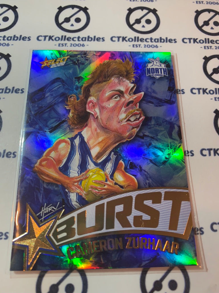 2022 AFL Footy Stars Starburst Ice - Cameron Zurhaar SBi48
