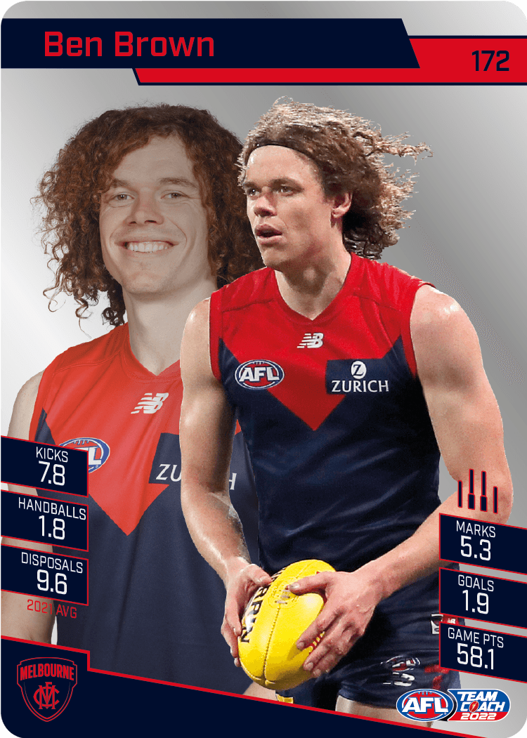 2022 AFL Teamcoach Silver Parallel #172 Ben Brown