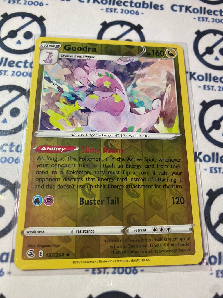Goodra Reverse Holo #197/264 2021 Sword & Shield Fusion Strike Pokemon Card