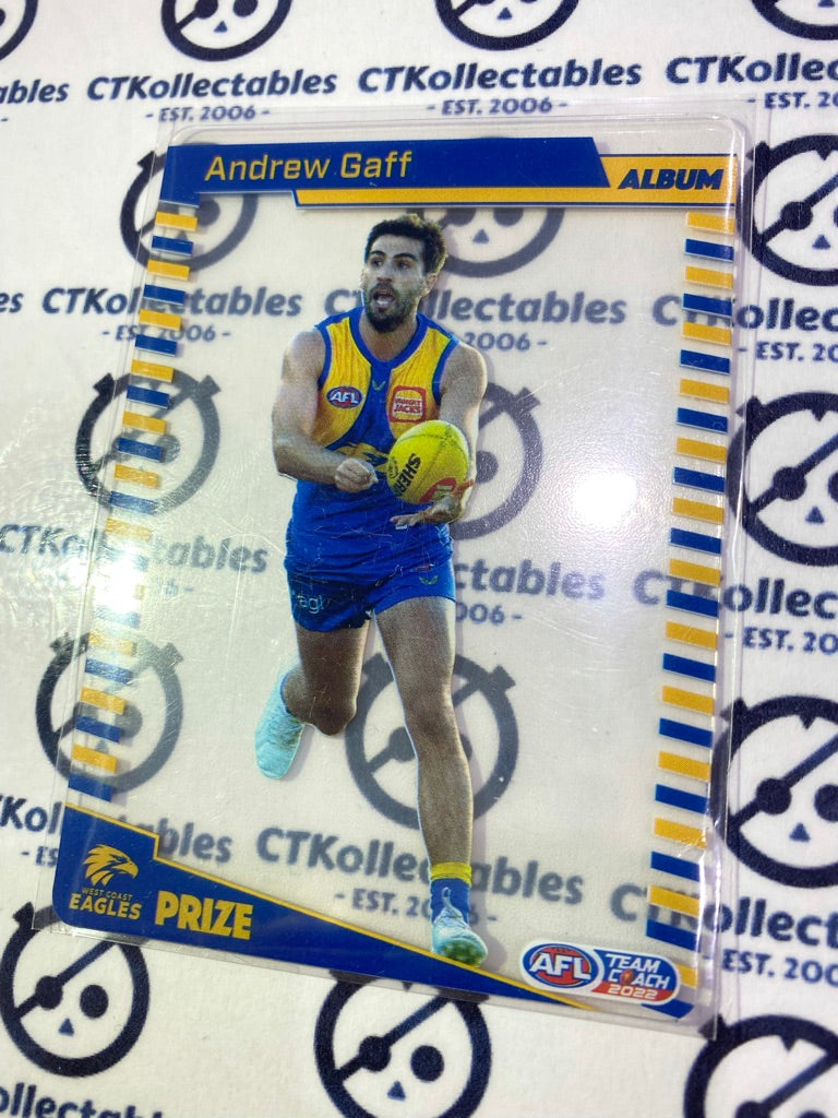 2022 AFL Teamcoach Prize Album card West Coast Eagles- Andrew Gaff