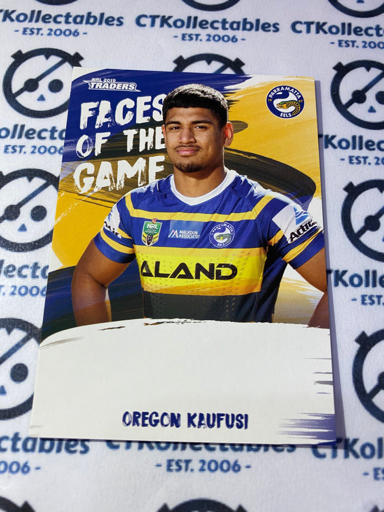 2019 NRL Traders Faces Of The Game Oregon Kaufusi FG37/64 Eels