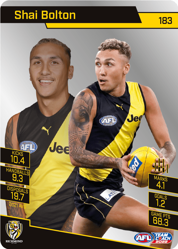 2022 AFL Teamcoach Silver Parallel #183 Shai Bolton