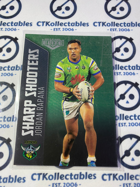 2018 NRL Elite Sharp Shooters Jordan Rapana SSH 4/32 Raiders