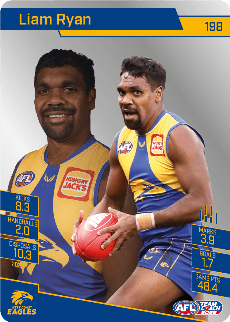 2022 AFL Teamcoach Silver Parallel #198 Liam Ryan