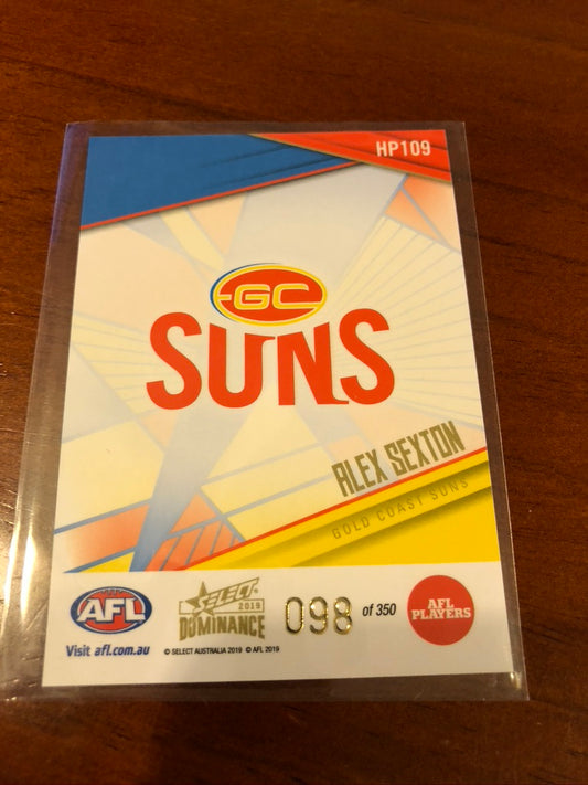 2019 Select Afl Dominance Alex Sexton #098/350 Holo-foil Parallel