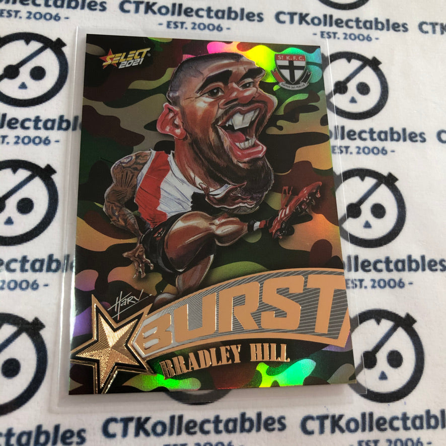 2021 AFL Footy Stars Camo Burst Bradley Hill #SBC58 Saints