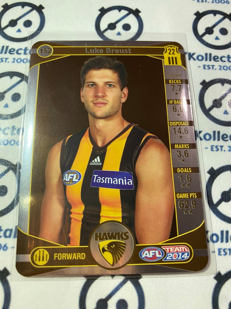 2014 AFL Teamcoach Silver Parallel #152 Luke Breust Hawks