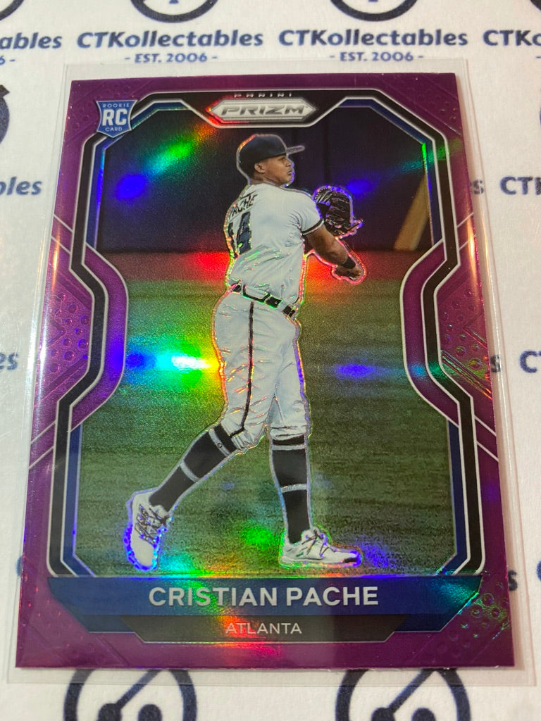 2021 Panini Prizm Baseball Cristian Pache Purple Prizm #144 Atlanta