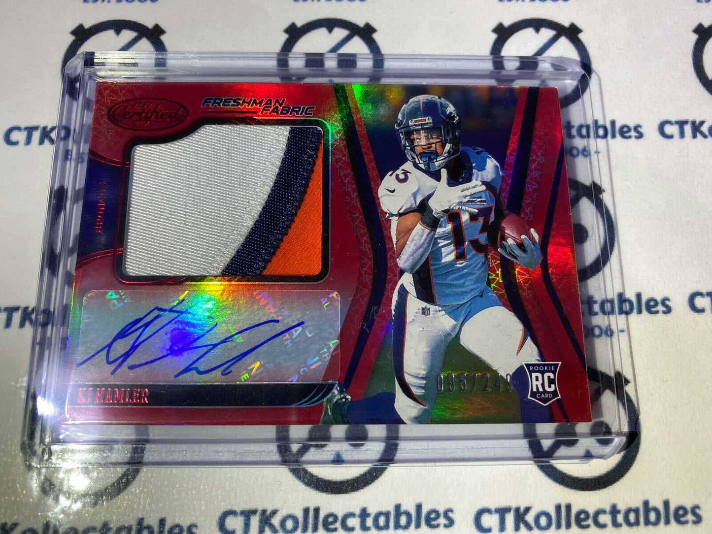 2020 NFL Panini Certified Freshman Fabrics K.J. HAMLER RPA #095/249 Broncos
