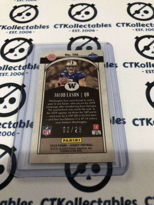 2020 NFL Legacy Jacob Eason “Rookie” Gold Premium Chrome Mini #02/25 Colts