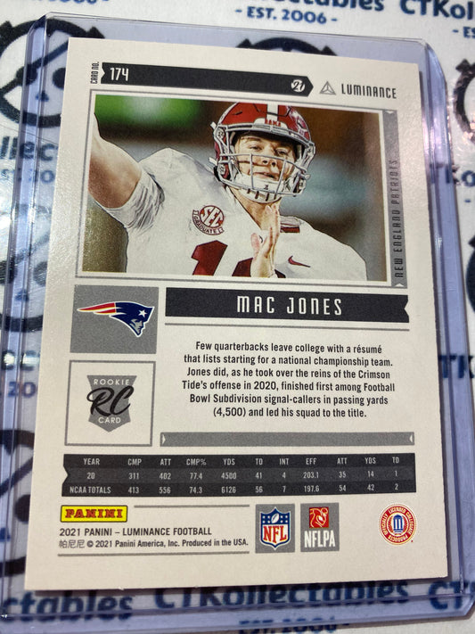 2021 NFL Luminance Mac Jones Rookie Card RC #174 Patriots