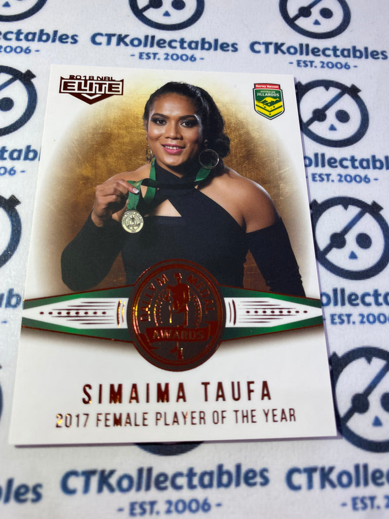 2018 NRL Elite Master & Apprentice Simaima Taufa DM12/22 Jillaroos