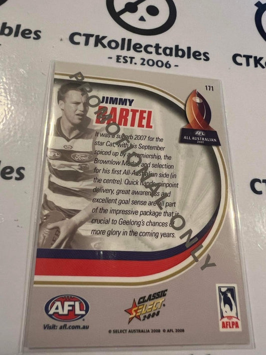 2008 AFL Classic Jimmy Bartel All Australian #171 Promo Card Cats