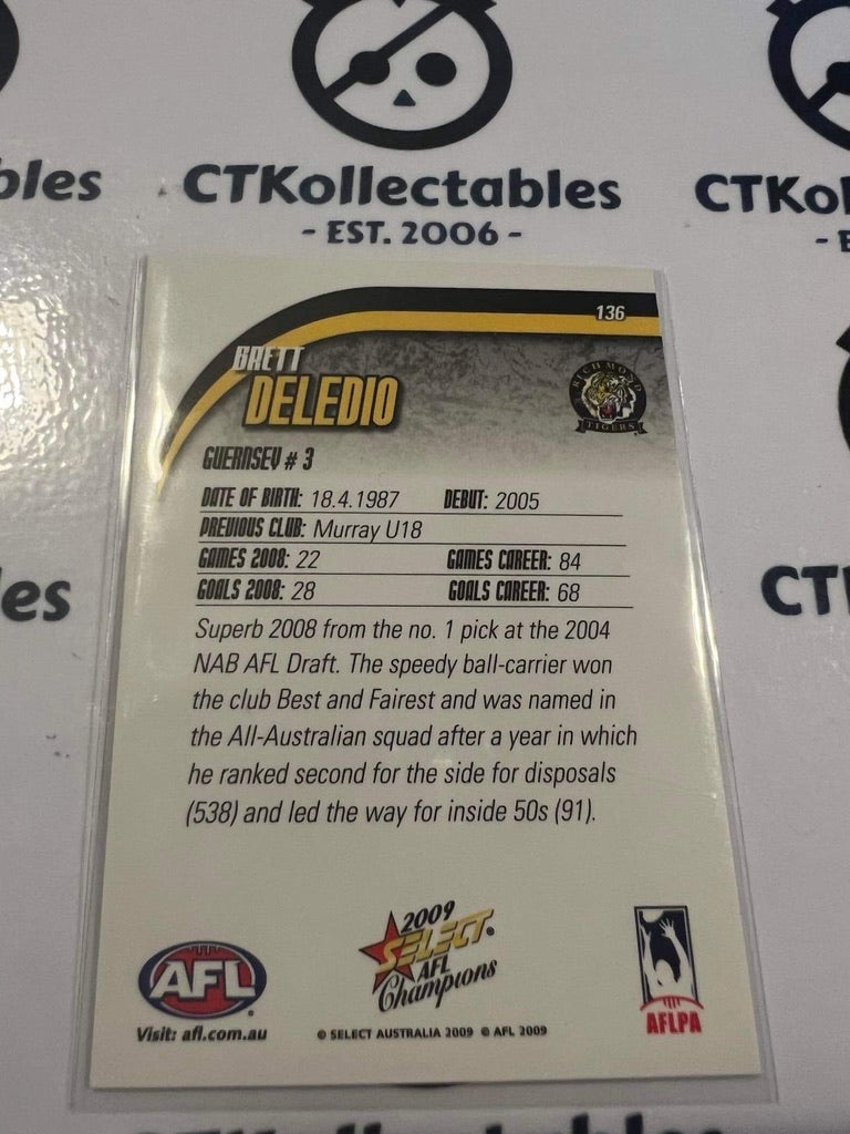 2009 AFL Champions Brett Deledio #136 Promo Card fs16