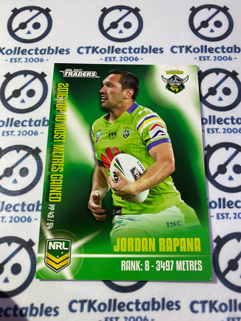 2017 NRL Traders Puzzle Piece Jordan Rapana PP43/54 Raiders