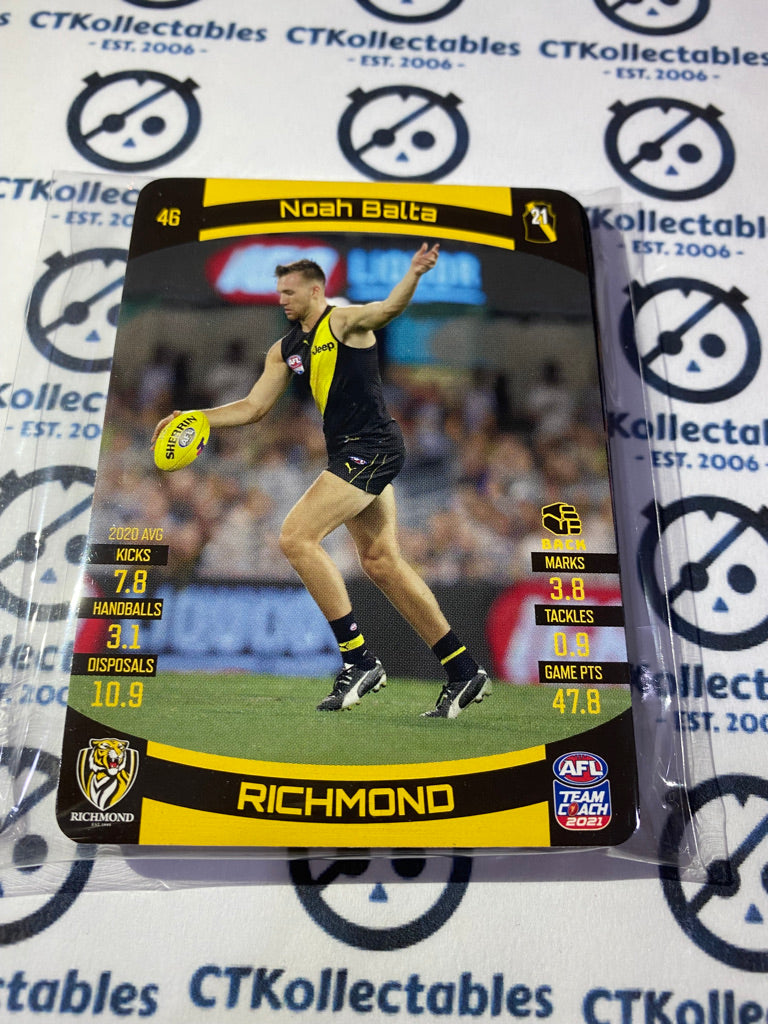2021 AFL Teamcoach Richmond Tigers team set~