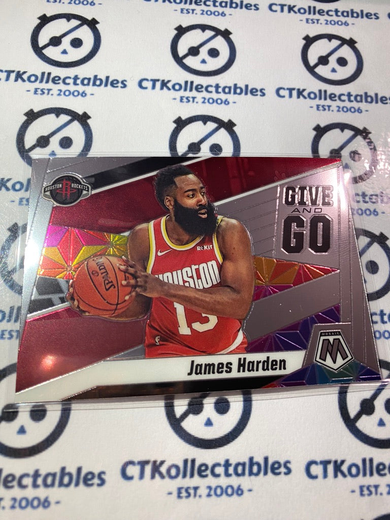 2019-20 NBA Panini Mosaic James Harden Give and Go #6 Rockets