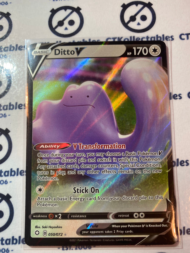 Ditto V 050/072 Ultra Rare Shining Fates Pokemon Card CTKollectables Ditto V 050/072 Ultra Rare Shining Fates Pokemon Card CTKollectables