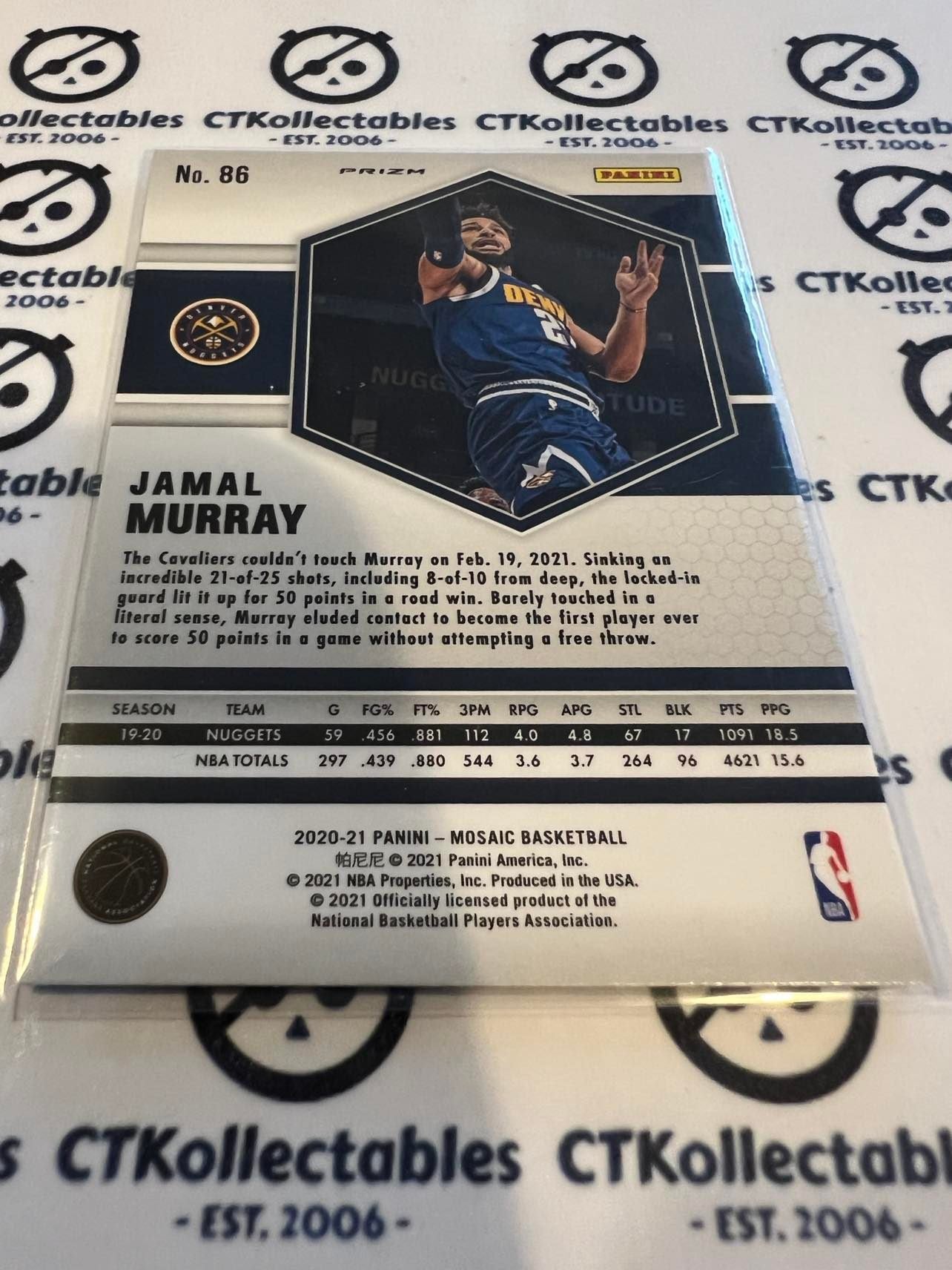 2020-21 NBA Mosaic Green Prizm Jamal Murray #277 Nuggets
