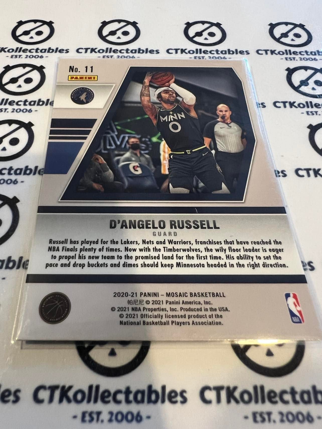 2020-21 NBA Mosaic D'angelo Russell Will To Win #11 Timberwolves