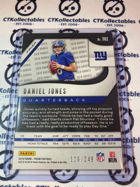 2019 NFL Panini Prizm Orange #126/249 Daniel Jones RC #302 Giants