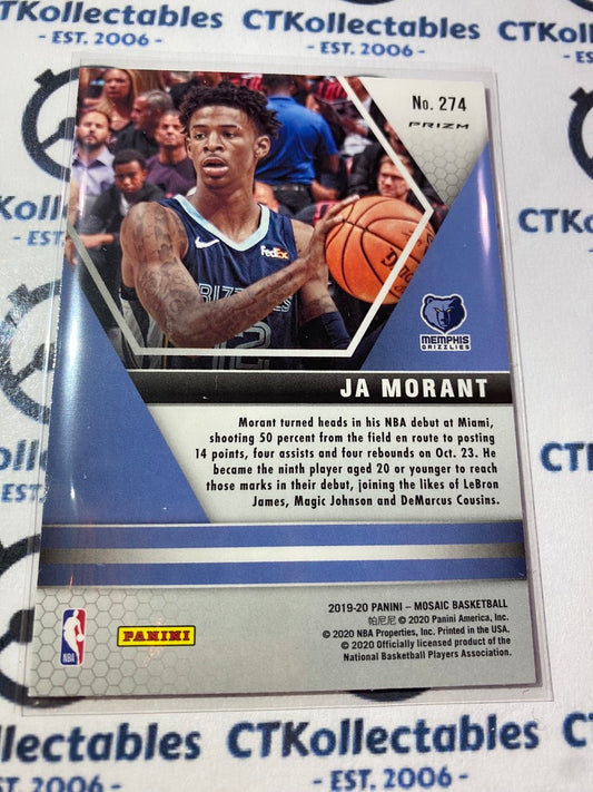 2019-20 Panini NBA Mosaic Ja Morant NBA DEBUT RC Pink Prizm #274 Memphis