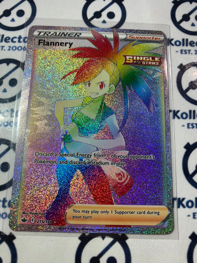 Flannery Trainer Rainbow Hyper Secret Rare #215/198 Pokémon Card Chilling Reign