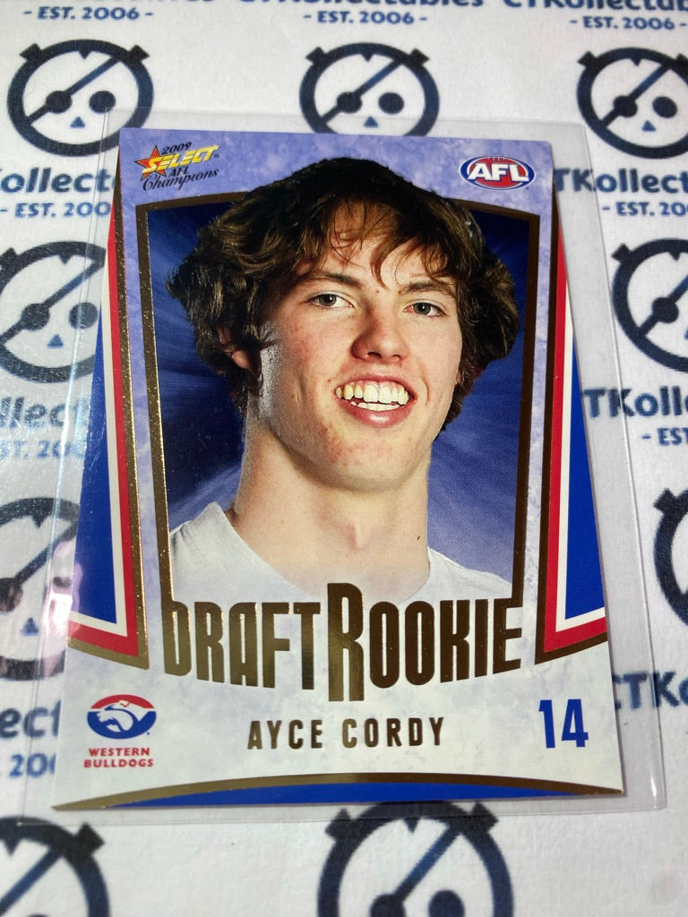 2009 AFL Champions Draft Rookie Ayce Cordy DR14 Bulldogs