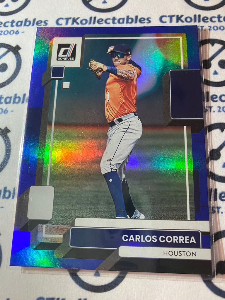 2022 Panini Donruss Baseball Carlos Correa Blue Foil #107 Houston