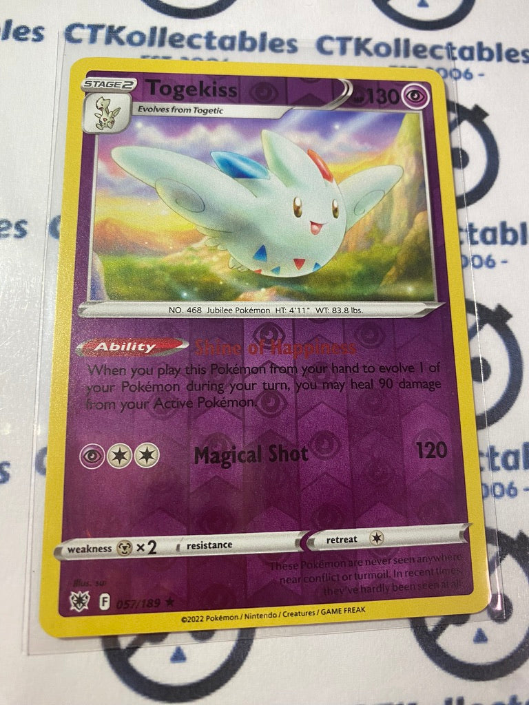 Togekiss Reverse Holo #057/189 2022 Sword & Shield Astral Radiance Pok CTKollectables Togekiss Reverse Holo #057/189 2022 Sword & Shield Astral Radiance Pok CTKollectables