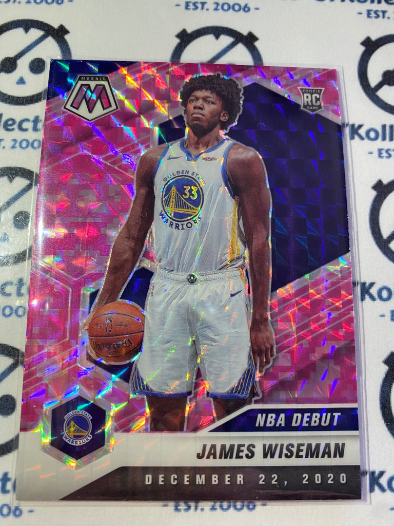 2020-21 NBA Mosaic James Wiseman NBA Debut RC Pink Prizm #266