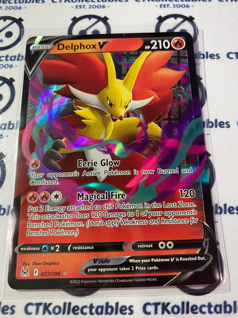 Delphox V #027/196 2022 Sword & Shield Lost Origin Pokemon Card