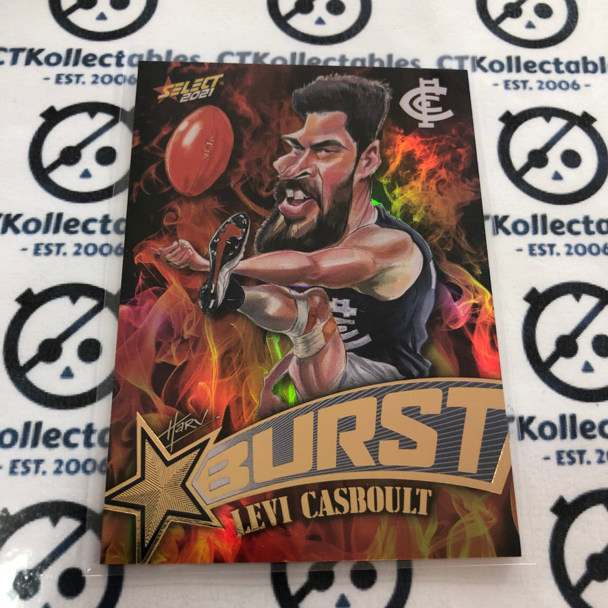 2021 AFL Footy Stars Fire Burst Levi Casboult #SP9 Blues