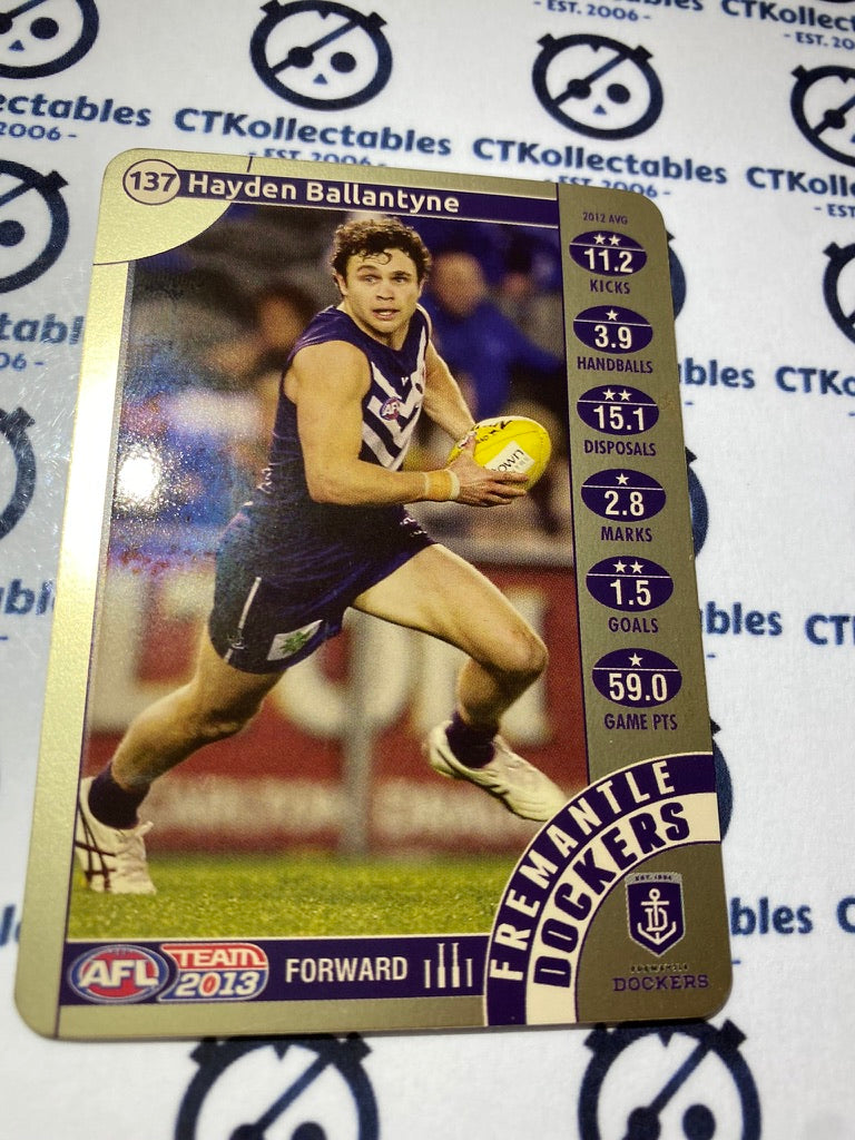 2013 AFL Teamcoach Gold Card - #137 Hayden Ballantyne Dockers