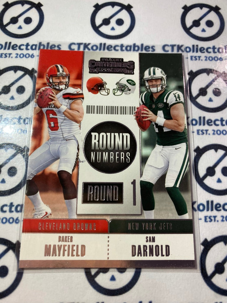 2021 NFL Panini Contenders Mayfield/Darnold Round Numbers #RNA-MD Browns Jets