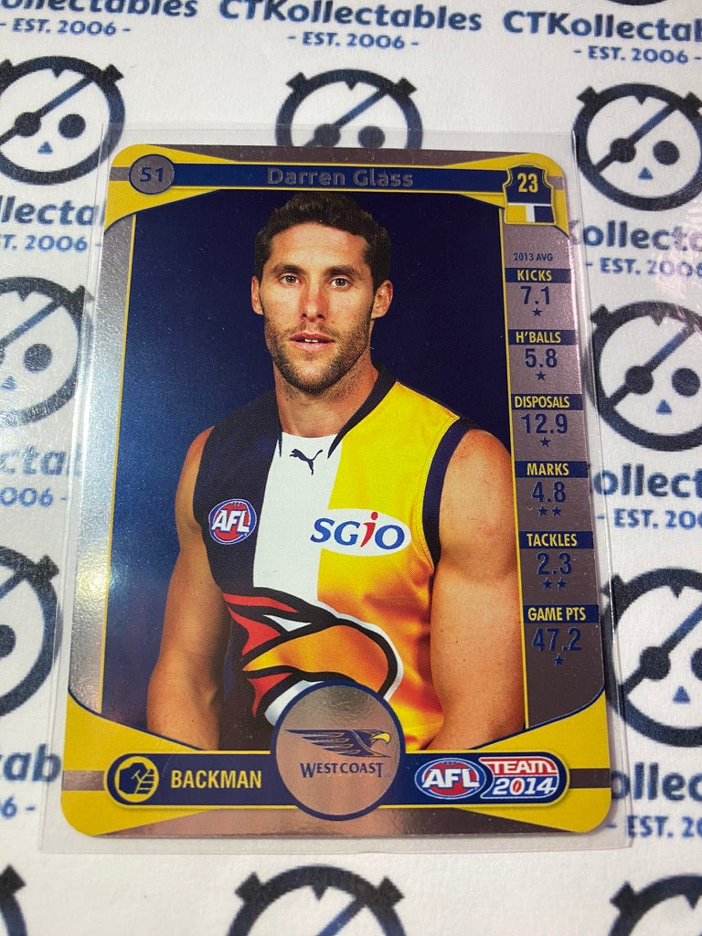 2014 AFL Teamcoach Silver Parallel #51 Darren Glass Eagles