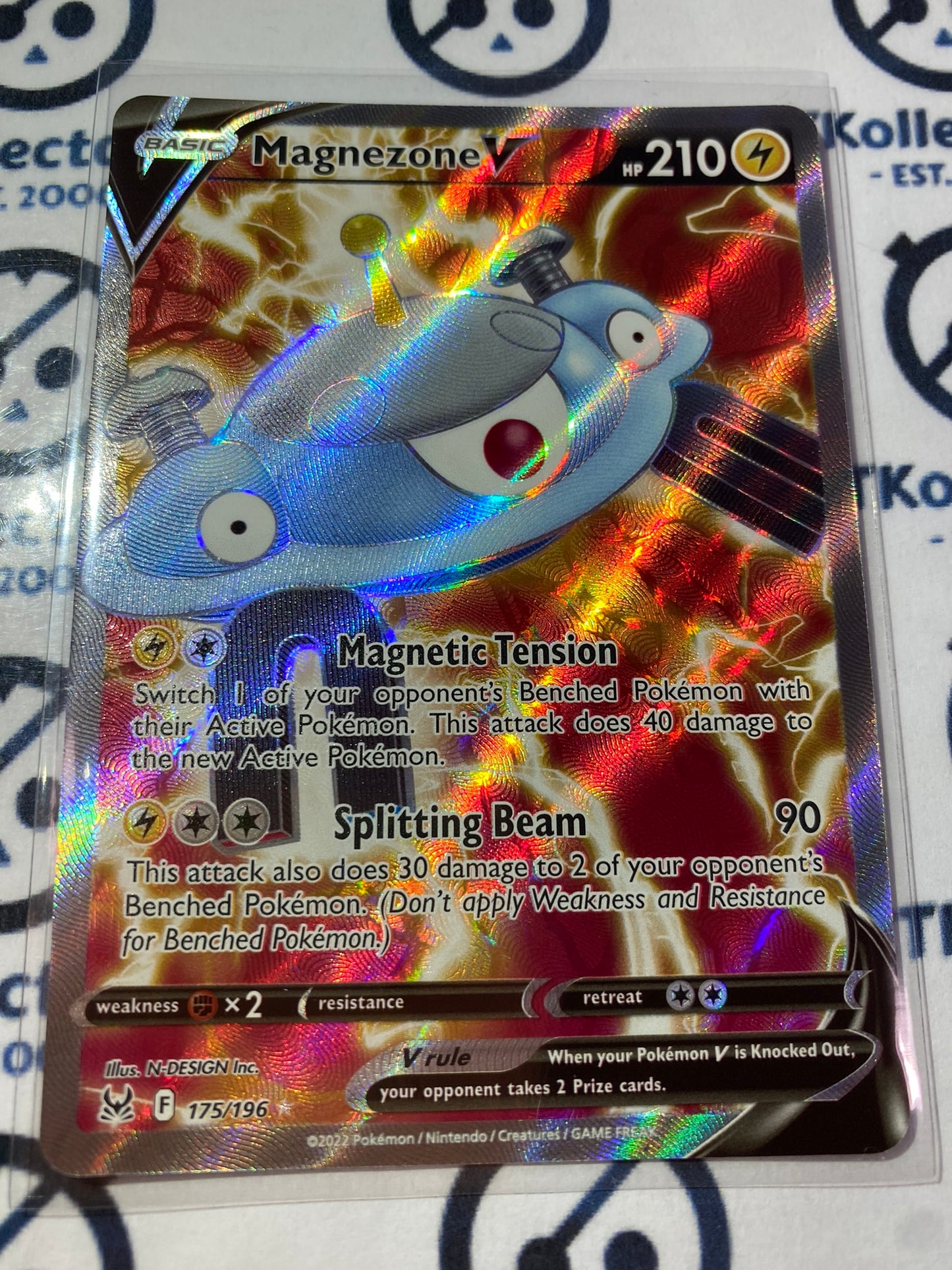 Magnezone V Full Art Ultra Rare #175/196 2022 Sword & Shield Lost Origin Pokemon Card