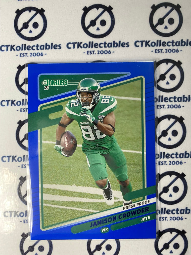 2021 NFL Donruss Press Proof Blue Jamison Crowder #40 Jets